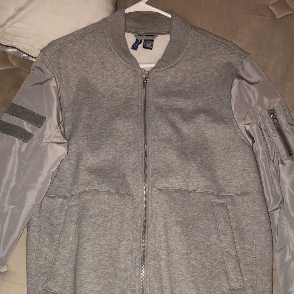 Grey bomber jacket